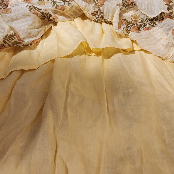 Free People Alejandra Floral Midi Dress Missing Strap Yellow Med - Picture 4 of 12